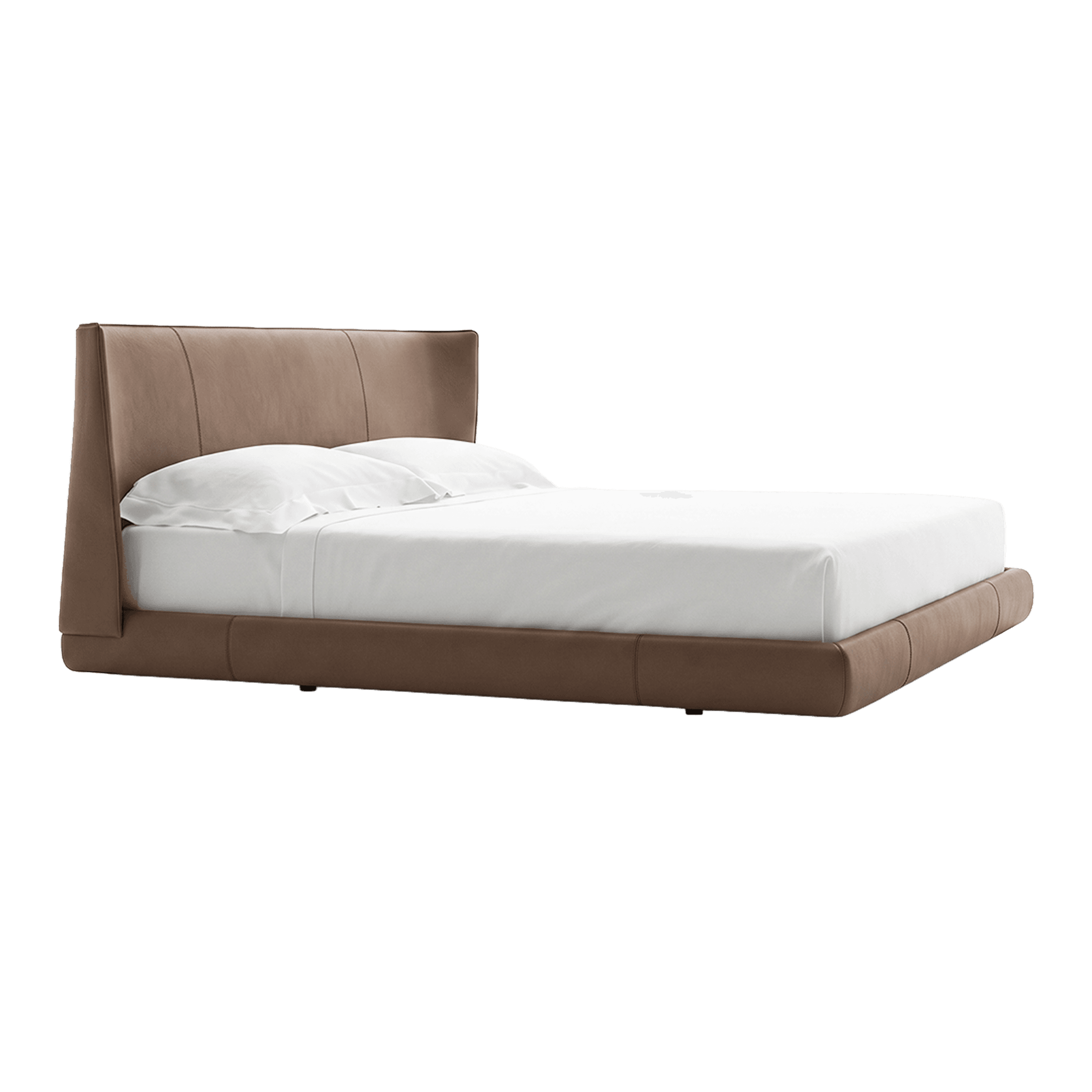 Alys 10 Bed Set, B&B ITALIA, 215x217x96 cm, metal frame, upholstered in Thick Leather 280, includes 9 parts