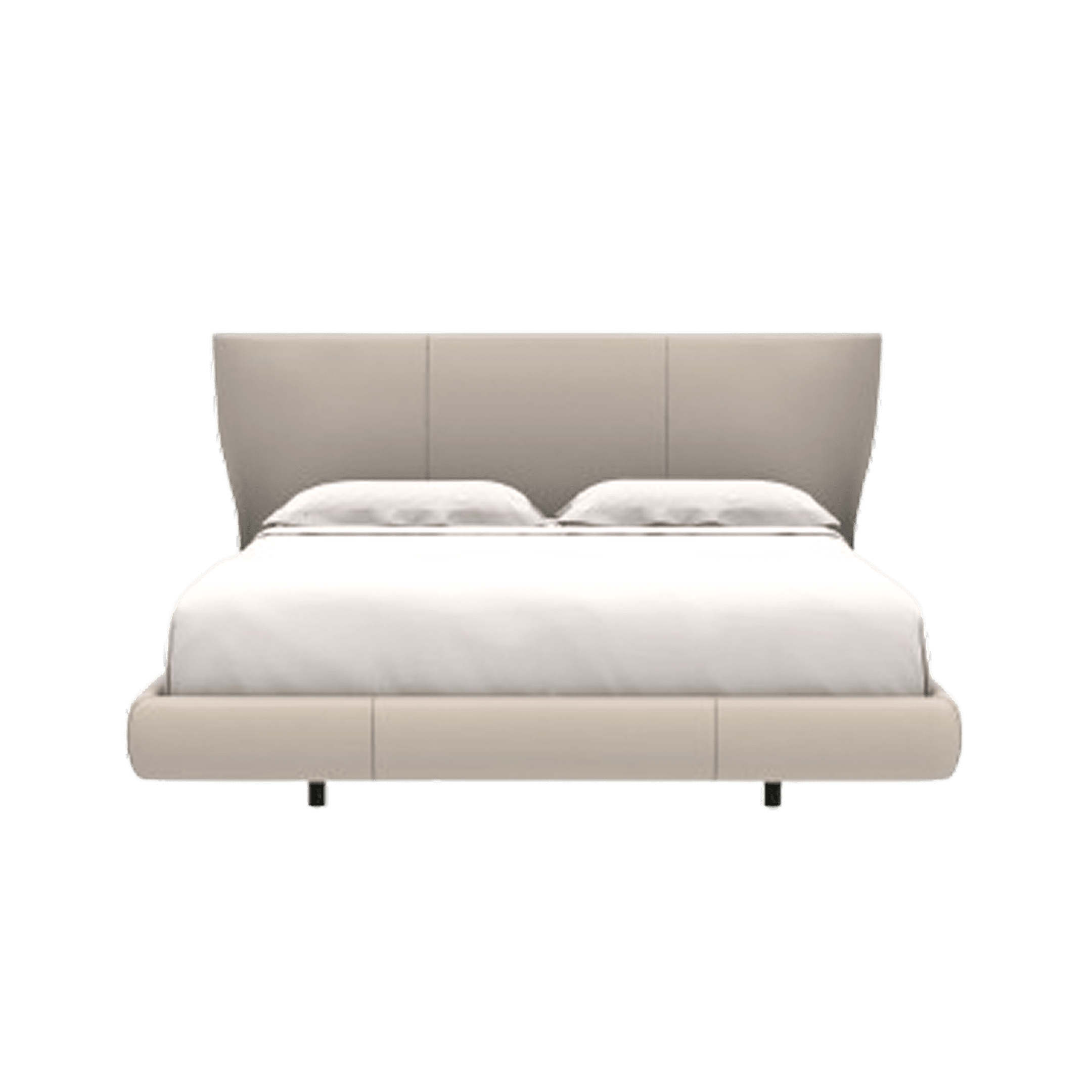 Bộ Giường Alys 10 BED SET, model LAL180, hiệu B&B Italia, kích thước 215x217x96 cm, bọc da 1121201 Ivory Thick Leather 201