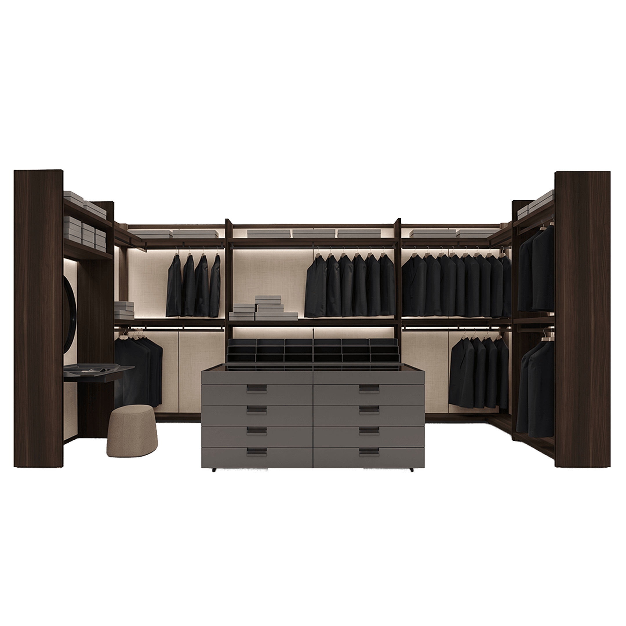 Backstage Walk-in Closet Shelving System