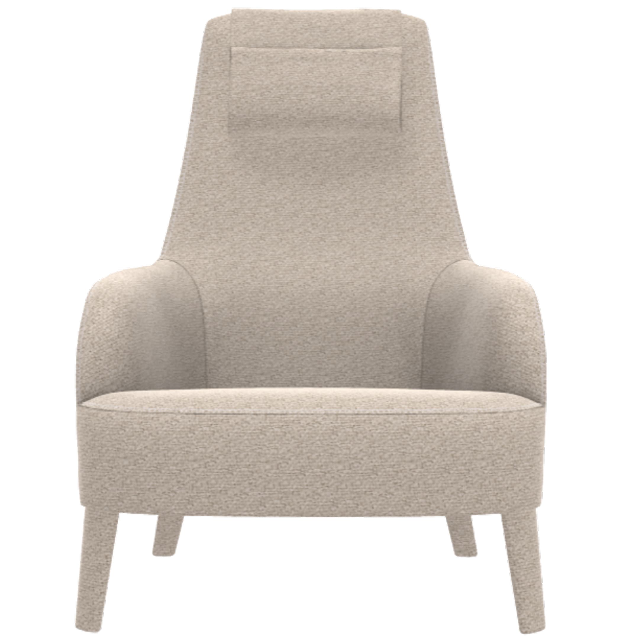 FEBO BERGERE Lounge Chair Set, model 2850T/2830P, by Maxalto, size 76x94x100 cm, upholstered in LOU Ecru 102 fabric
