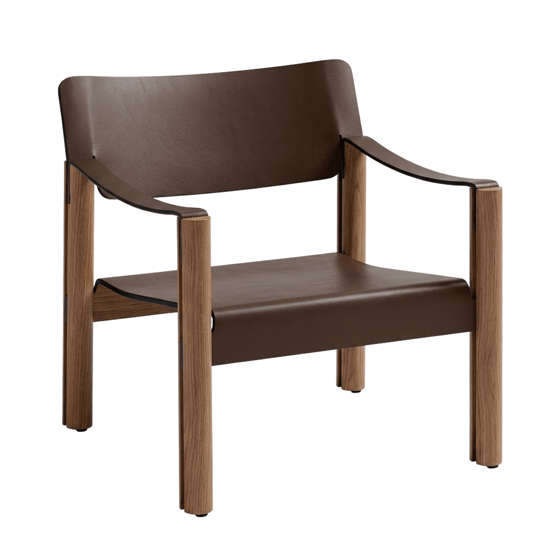 Ghế Abaco armchair, hiệu B&B Italia, model AB66PN, khung 0356N canaletto walnut, bọc da thick leather 280 dove grey
