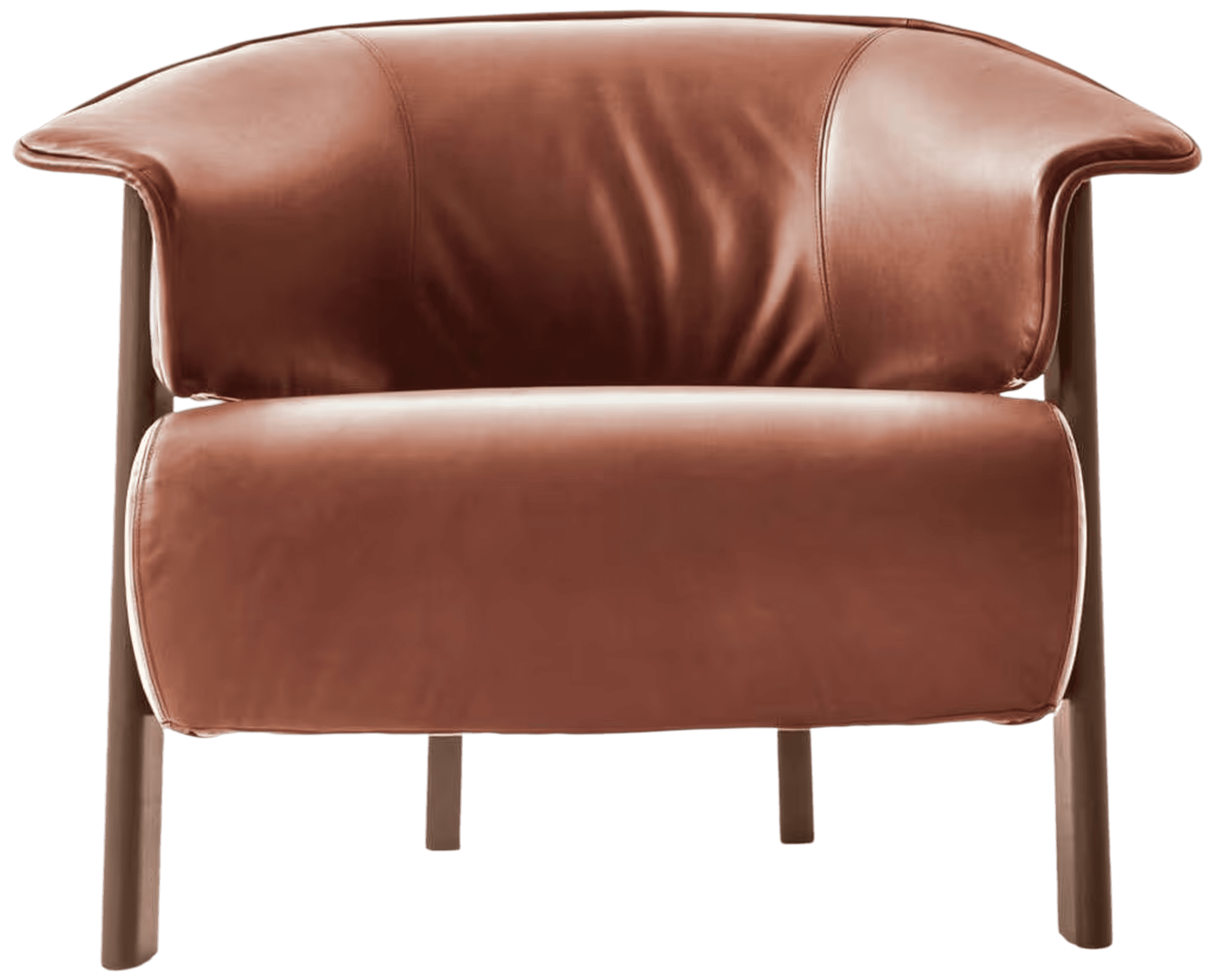 Ghế bành BACK-WING, W910 x D730 x H690 (SH430) mm, chân gỗ óc chó, bọc da Leather Z, màu nâu óc chó (Noce)