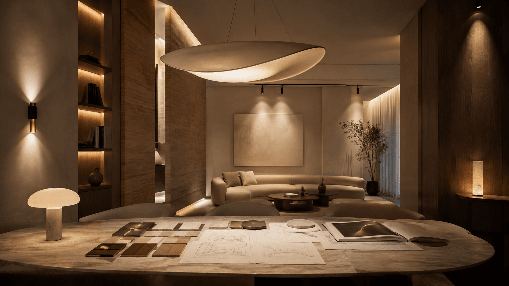Không gian nội thất nanoHome với đèn trang trí