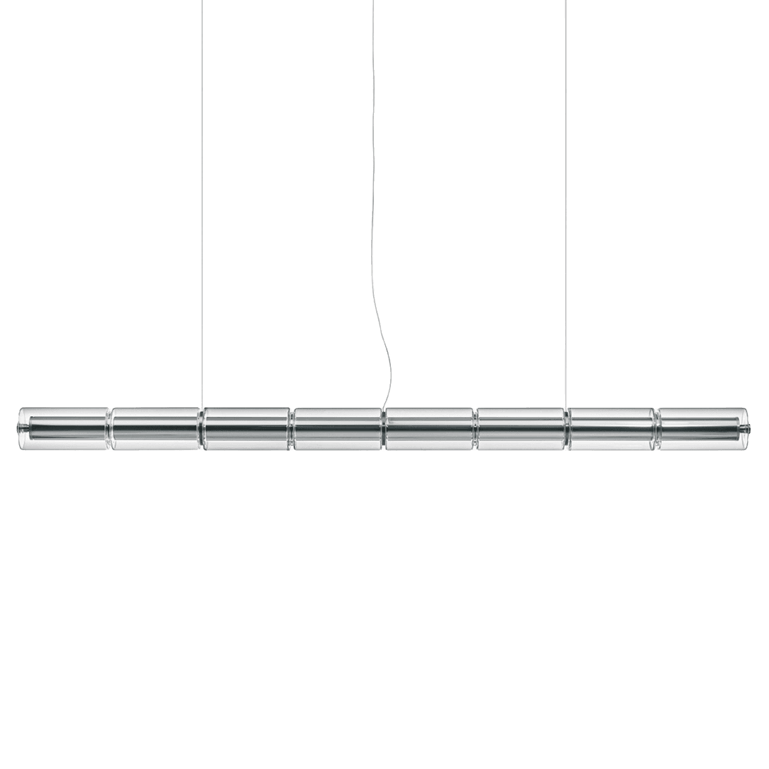 LUCE CILINDRICA Pendant Light, DI100 x L1656 mm, Glass, Aluminum