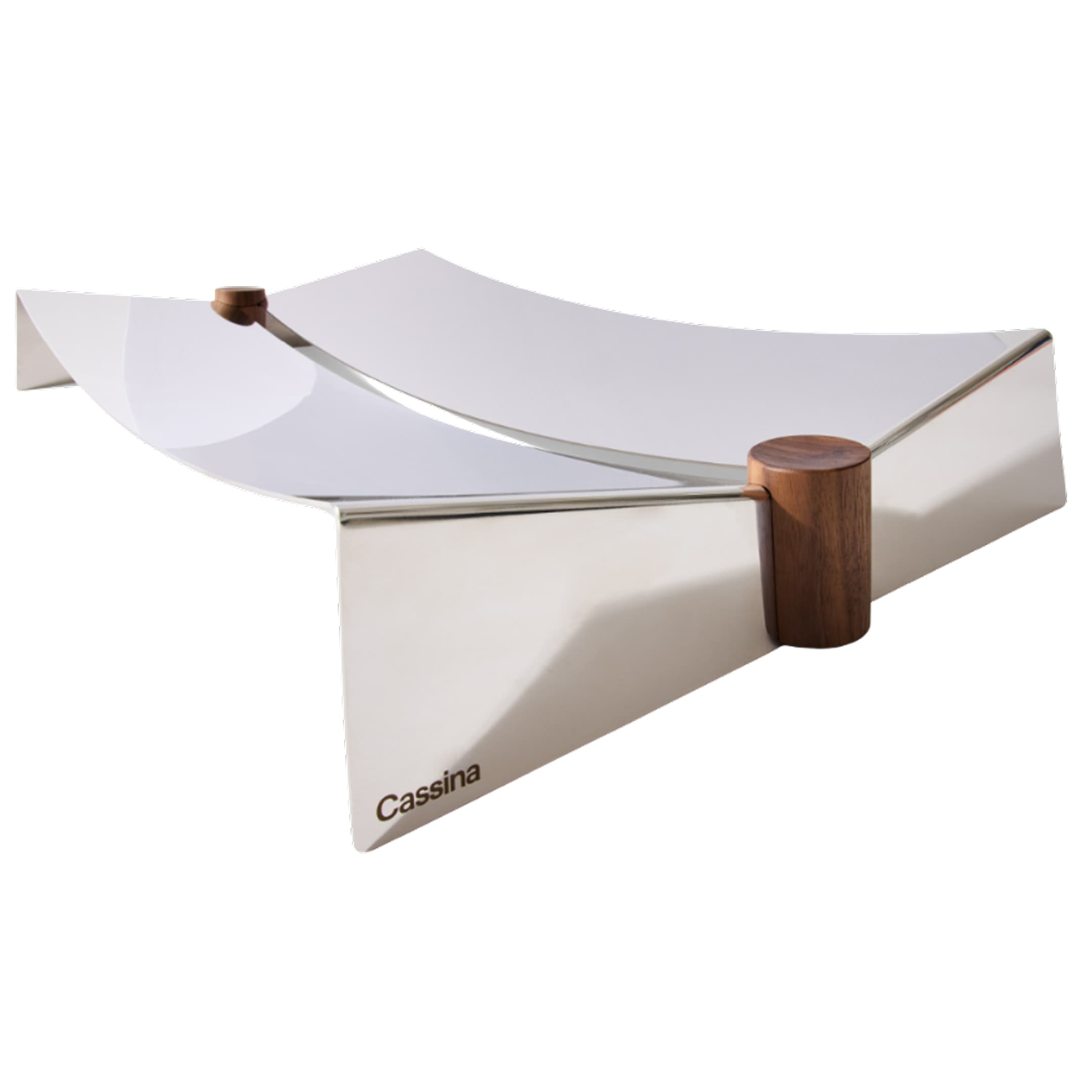 Khay Glyntea, hiệu Cassina, model 175 N2, kích thước 63x32 cm, bằng kim loại và Canaletto walnut