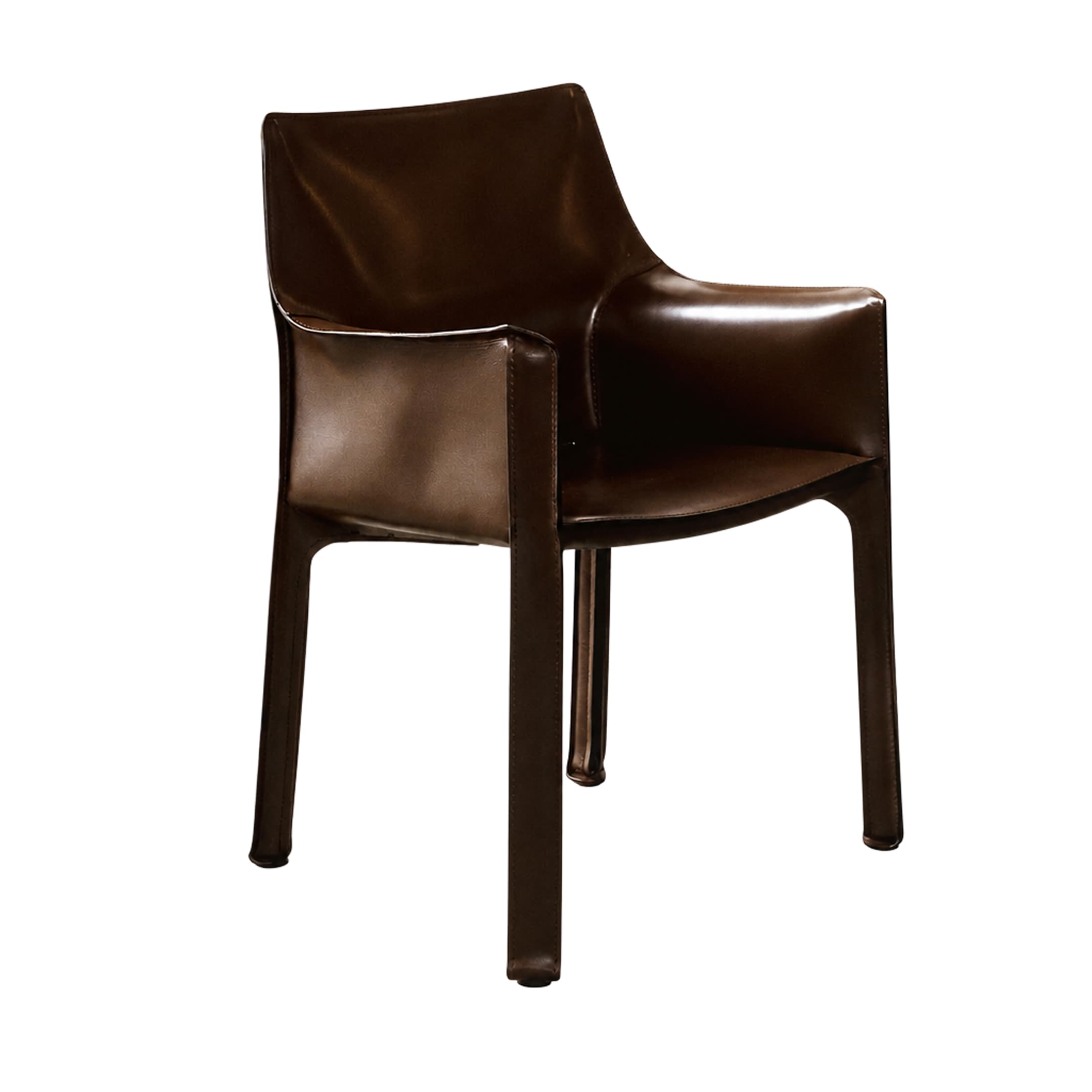 Ghế bành CAB 413 STANDARD, W620 x D520 x H820 mm, Da yên ngựa màu nâu
